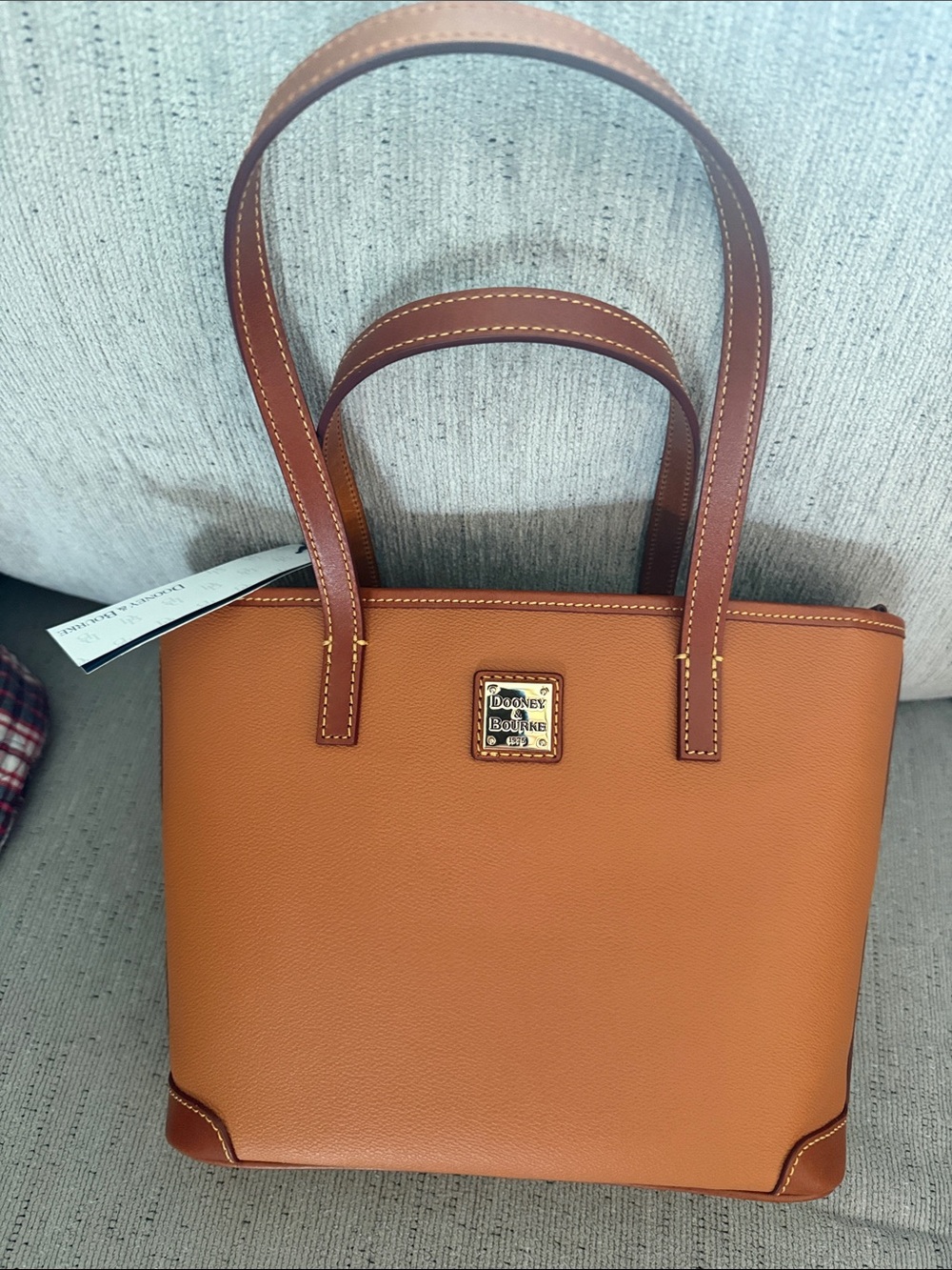 Small Charleston Shopper Tote in Cognac Leather